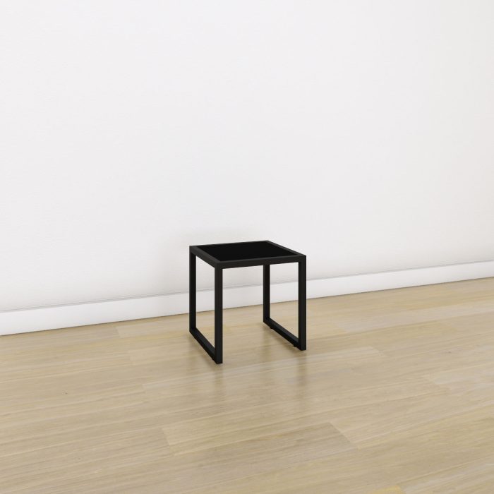 Μεταλλικό τραπέζι με μελαμίνη 40x40x40cm σε μαύρο χρώμα