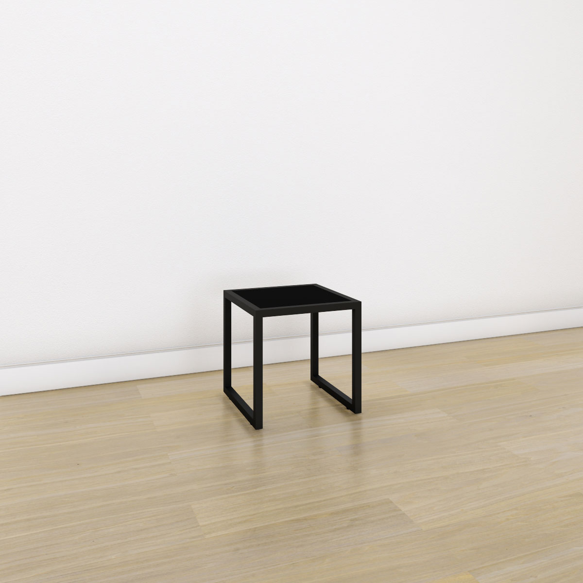 Μεταλλικό τραπέζι με μελαμίνη 40x40x40cm σε μαύρο χρώμα