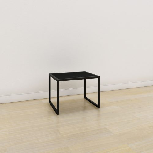 Μεταλλικό τραπέζι με μελαμίνη 60x50x45cm σε μαύρο χρώμα