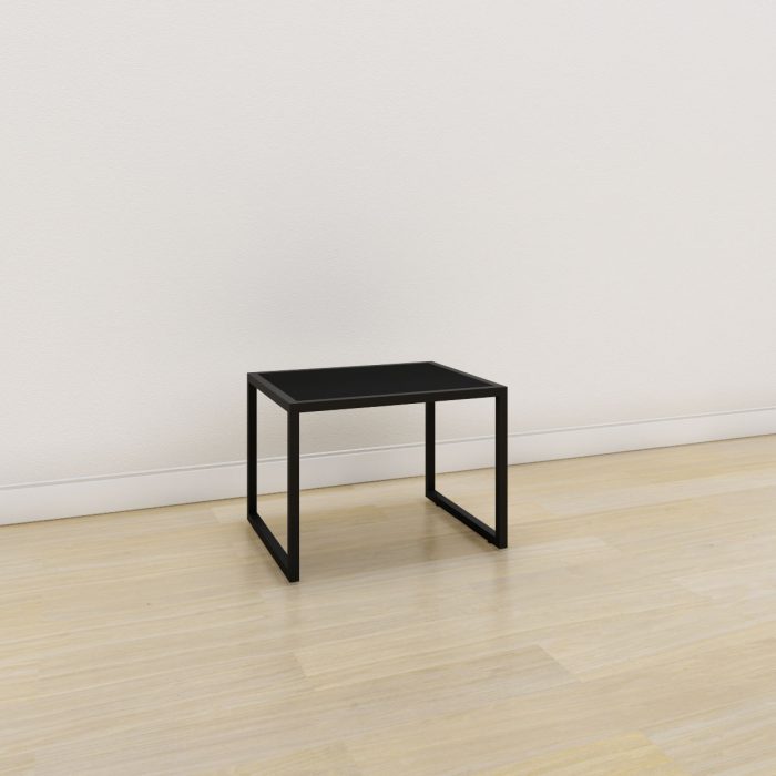 Μεταλλικό τραπέζι με μελαμίνη 60x50x45cm σε μαύρο χρώμα