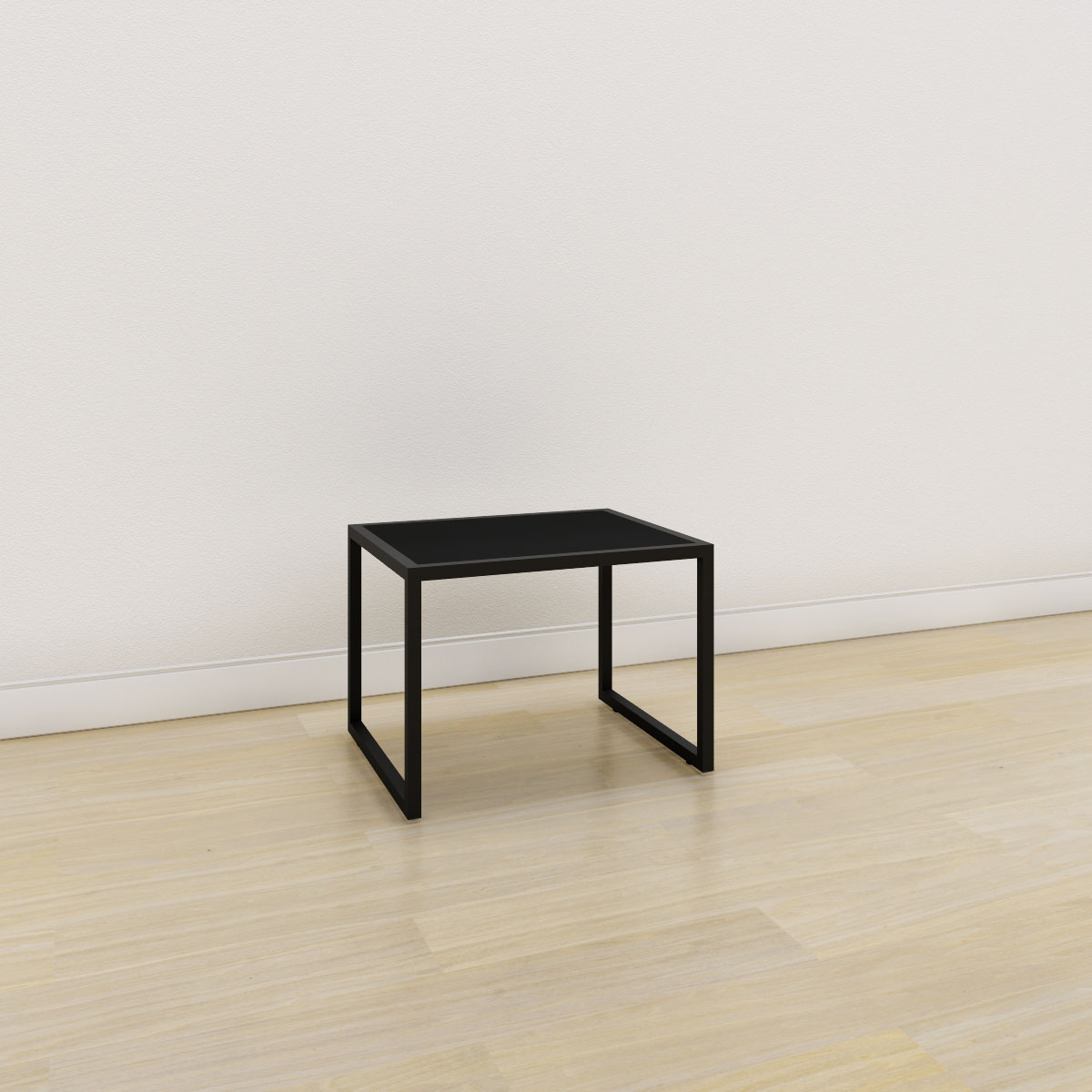 Μεταλλικό τραπέζι με μελαμίνη 60x50x45cm σε μαύρο χρώμα