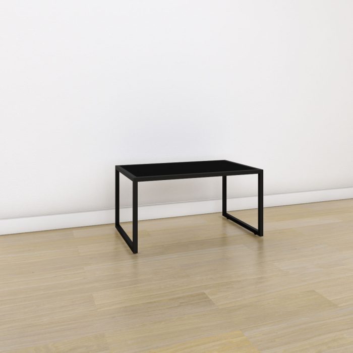 Μεταλλικό τραπέζι με μελαμίνη 90x55x45cm σε μαύρο χρώμα