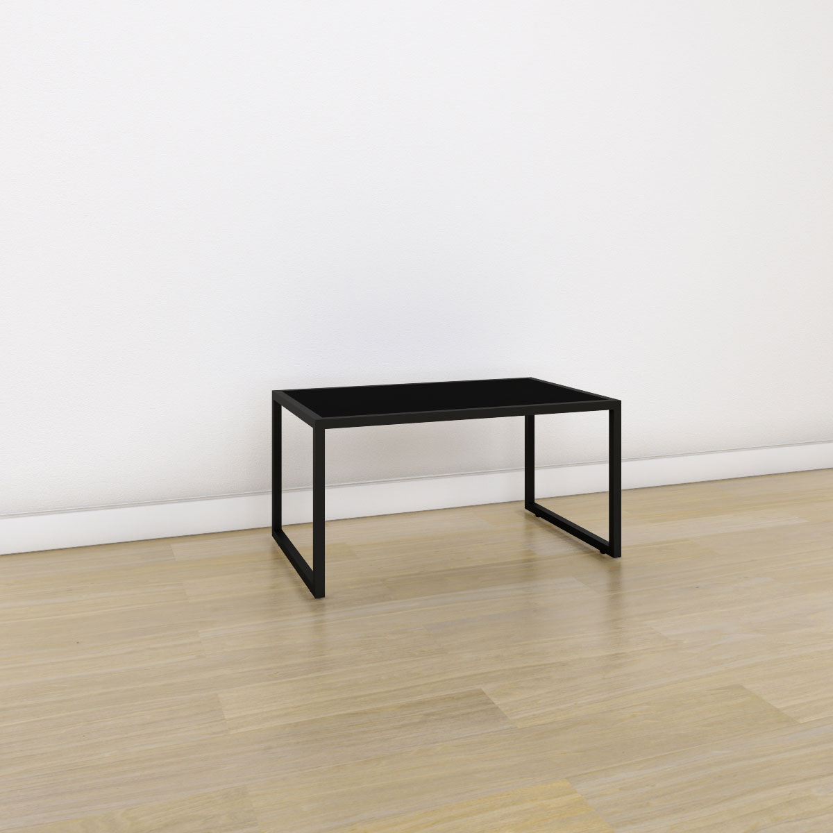 Μεταλλικό τραπέζι με μελαμίνη 90x55x45cm σε μαύρο χρώμα